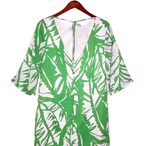 LILLY PULITZER for Target Boom Boom Palm Leaf Tie Back Dress Size XS in Green - Picture 11 of 15